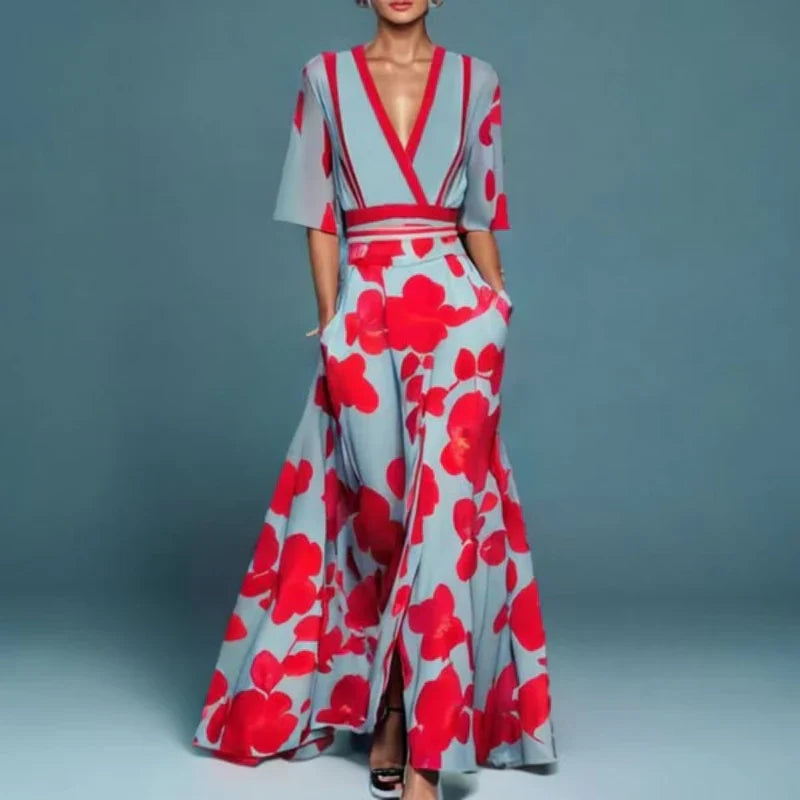 Pauline elegant long-sleeve maxi dress – women