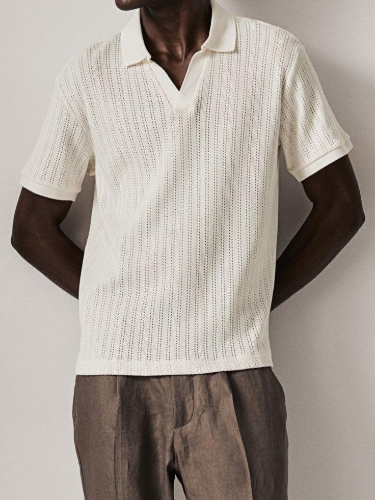 Stylish knit polo shirt – men