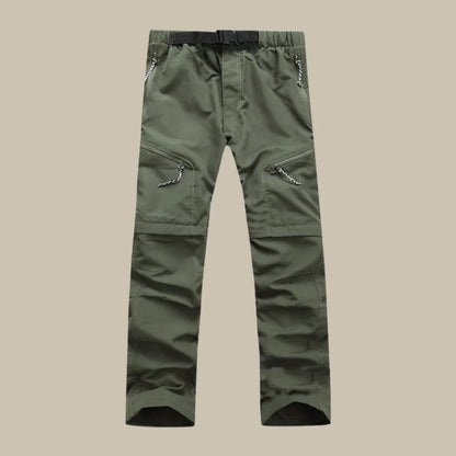 Men's zip-off pants with elastic waistband – convertible outdoor pants