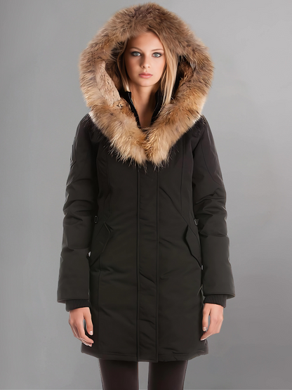 Puffer Jacket with Faux Fur Trim