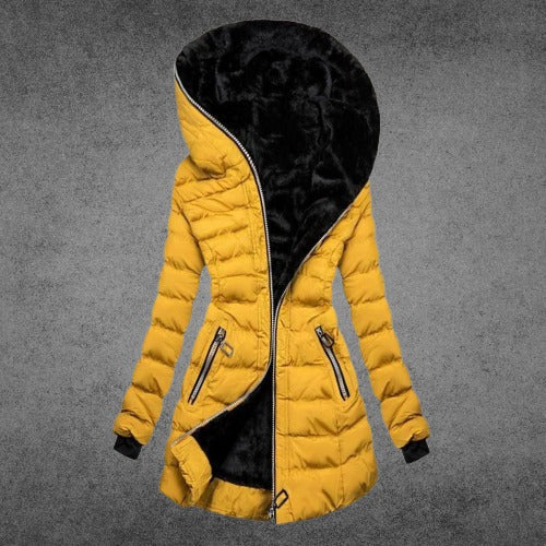Women’s hooded zip jacket with ribbed sleeves – women
