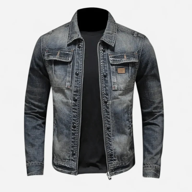Men's vintage denim jacket, classic, casual, elegant