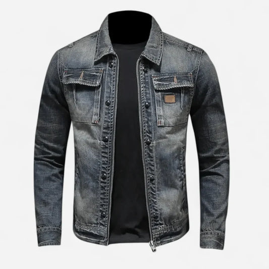Men's vintage denim jacket, classic, casual, elegant