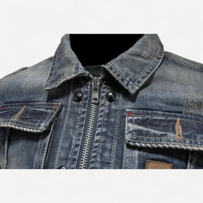 Men's vintage denim jacket, classic, casual, elegant