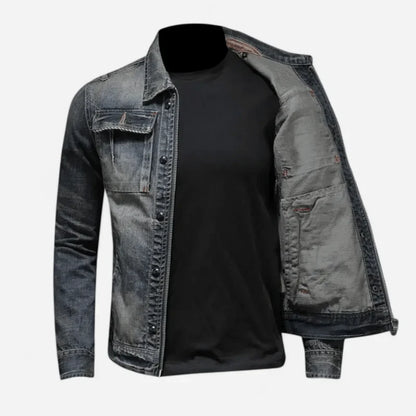 Men's vintage denim jacket, classic, casual, elegant
