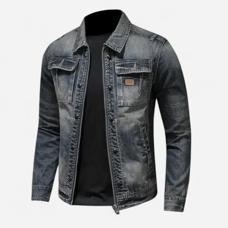 Men's vintage denim jacket, classic, casual, elegant