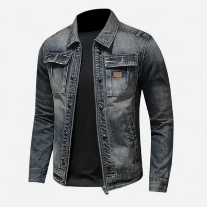 Men's vintage denim jacket, classic, casual, elegant