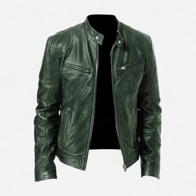 Men's classic leather jacket, stylish and versatile