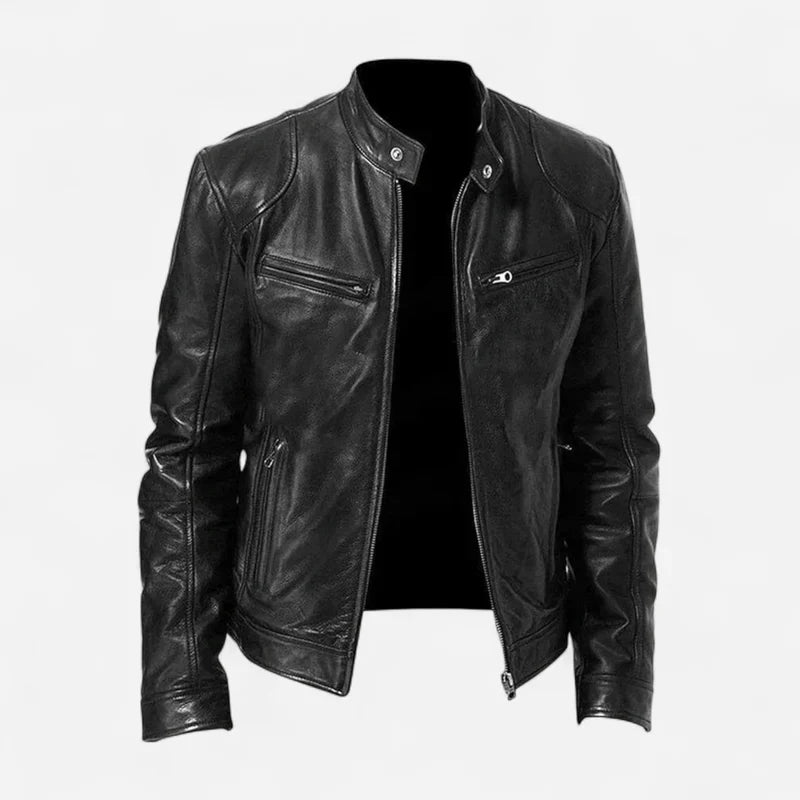 Men's classic leather jacket, stylish and versatile