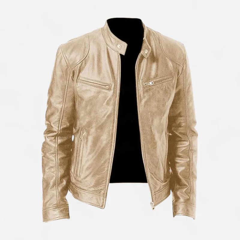 Men's classic leather jacket, stylish and versatile