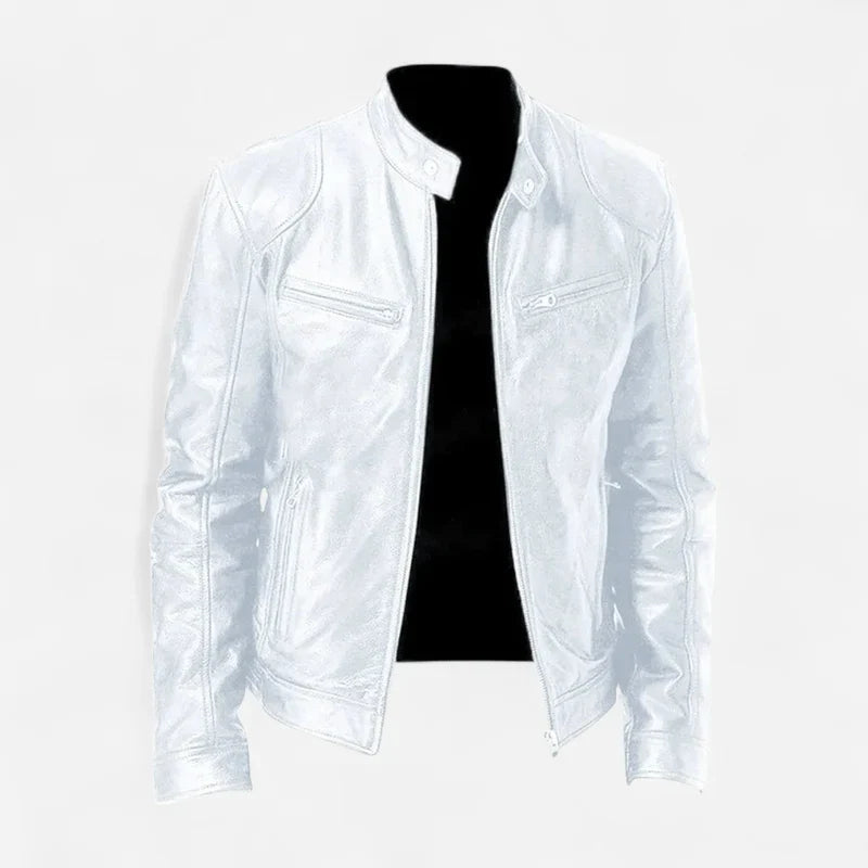 Men's classic leather jacket, stylish and versatile