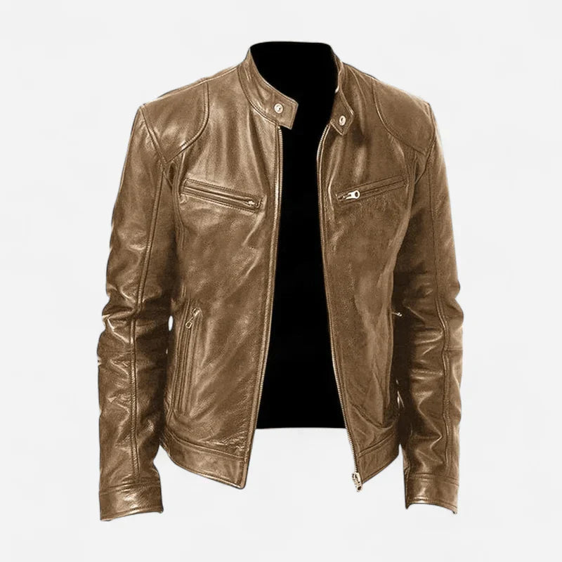 Men's classic leather jacket, stylish and versatile