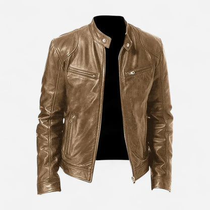 Men's classic leather jacket, stylish and versatile