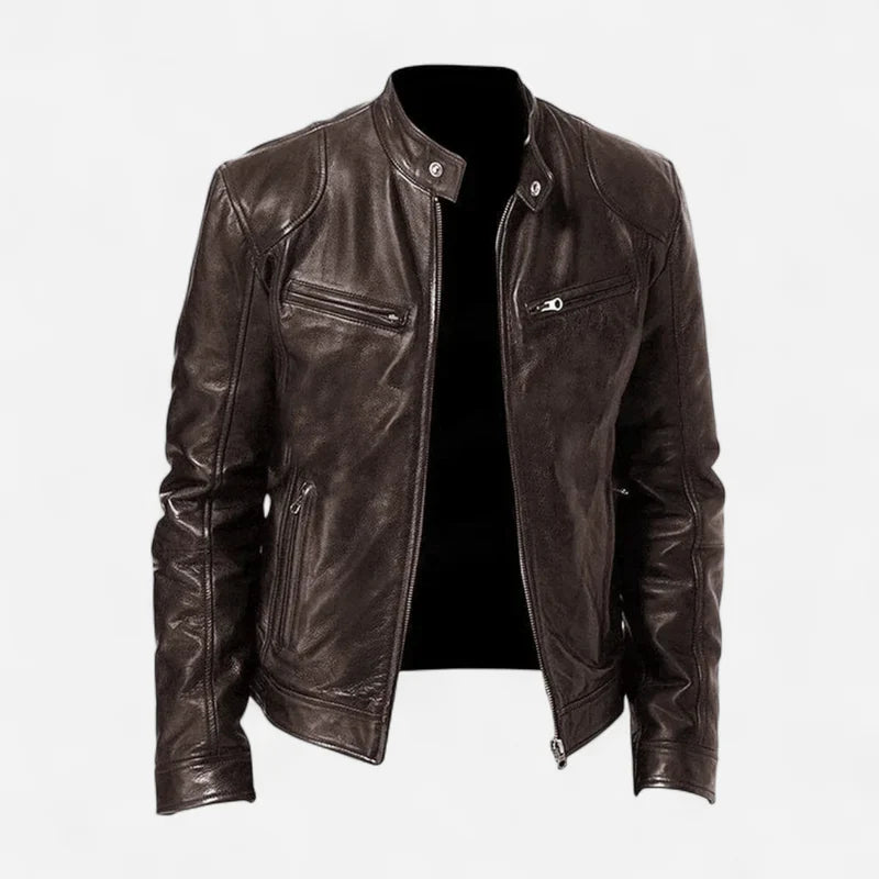 Men's classic leather jacket, stylish and versatile