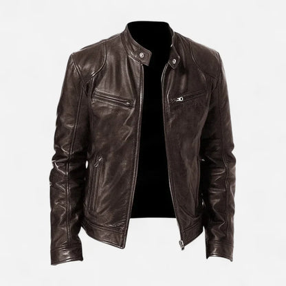 Men's classic leather jacket, stylish and versatile