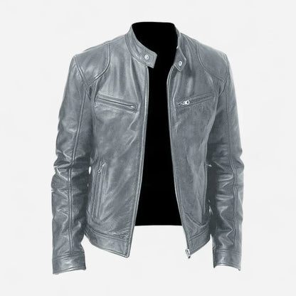 Men's classic leather jacket, stylish and versatile