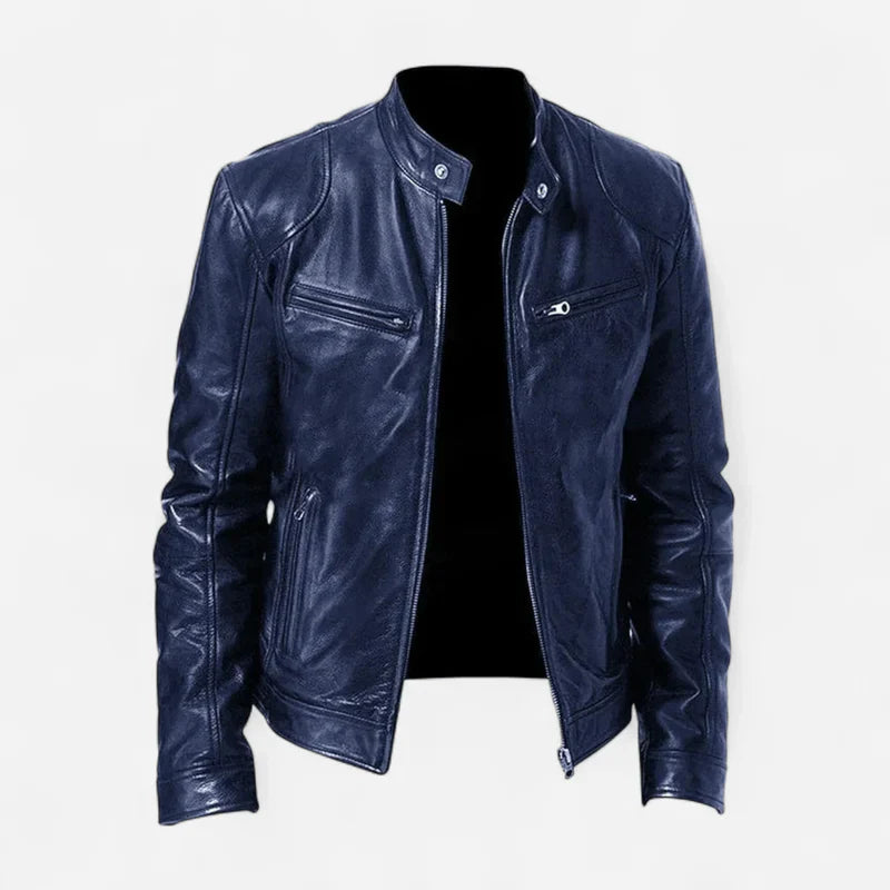 Men's classic leather jacket, stylish and versatile
