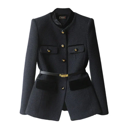 Tailored women's coats with belt and buttons