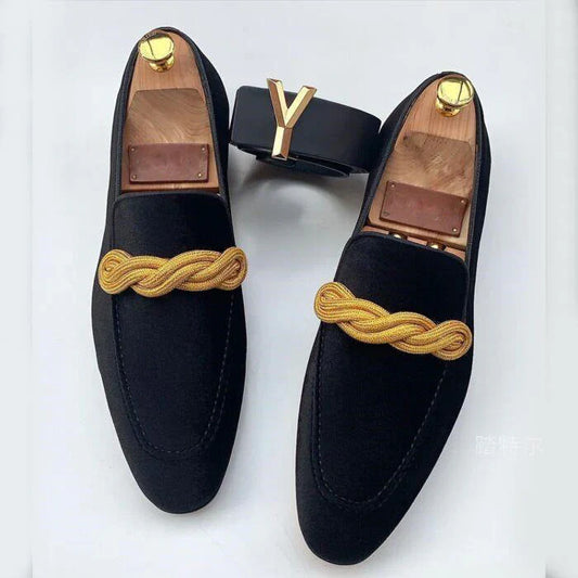 Jonas – corduroy loafers with braided detailing and an elegant cut