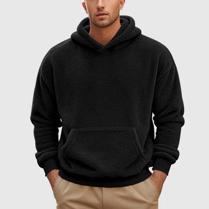 Kai – fleece hoodie with kangaroo pocket and ribbed cuffs