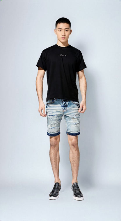 The Calder Distressed Denim Shorts