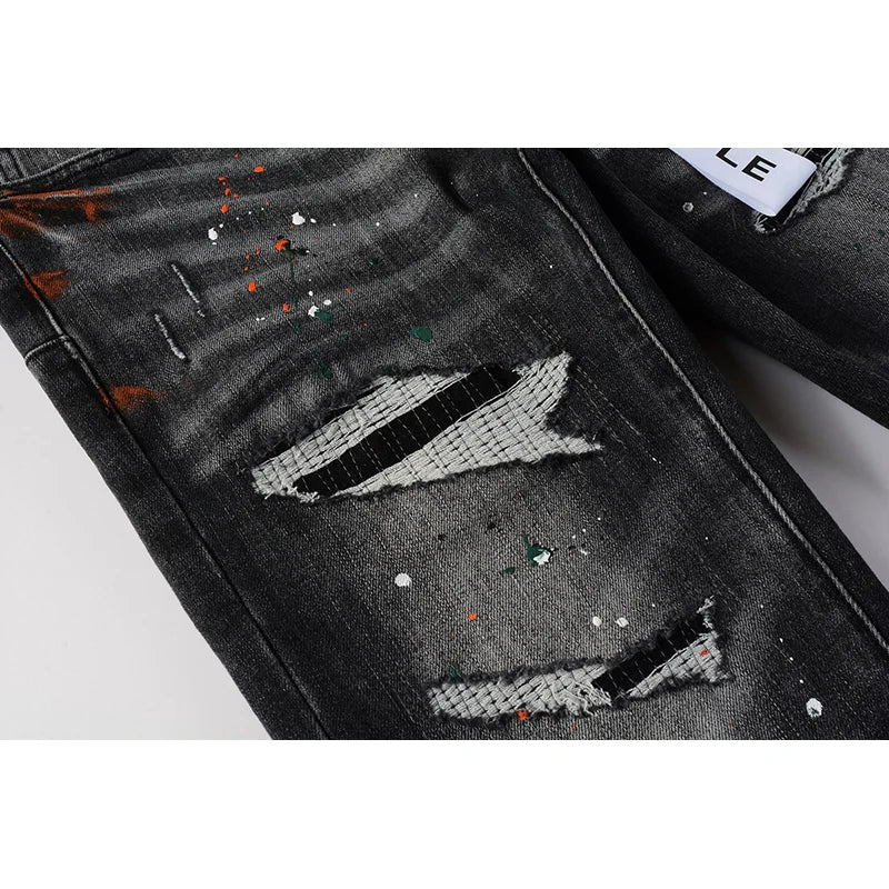 The Outlander Distressed Denim Biker Jeans