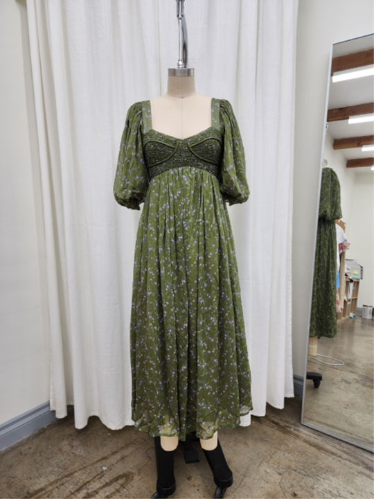 Harlow Maxi Dress in Meadow Green - Bump Friendly (S-XL)