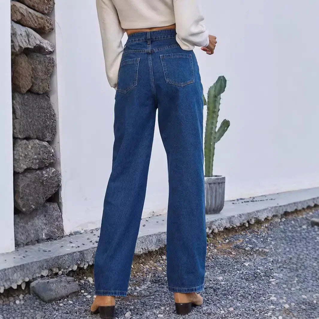 Straight-leg casual jeans – women