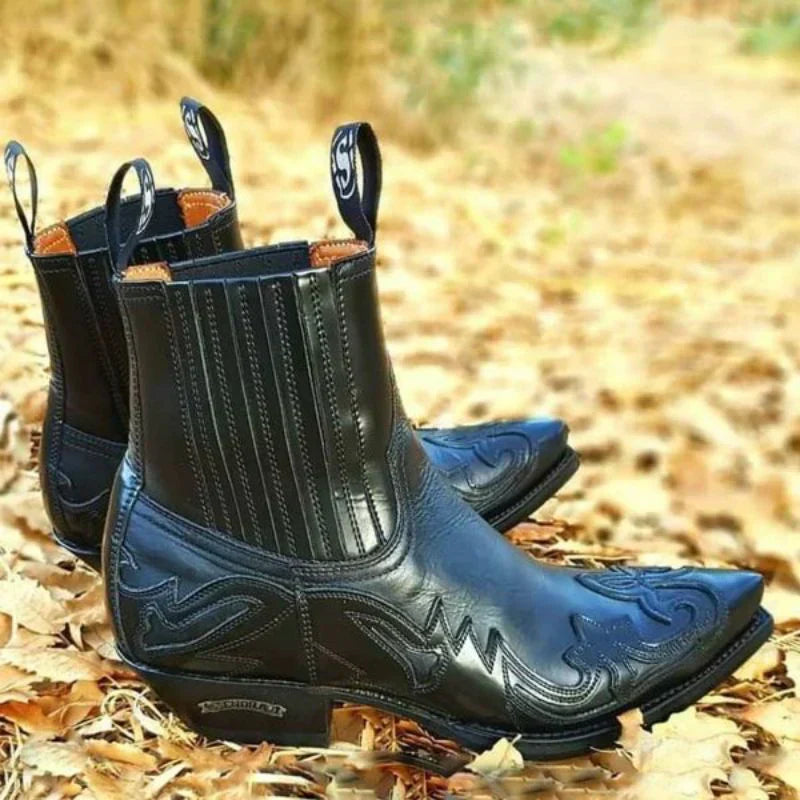 Men’s ankle western slip-on boots – men