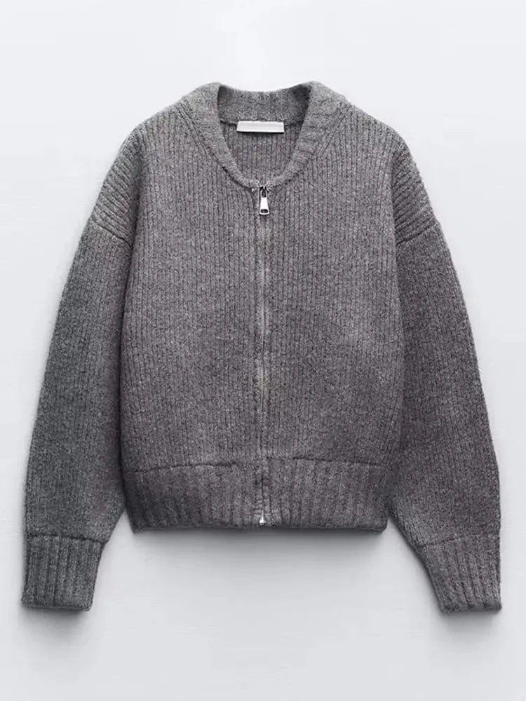 Mia zip knit cardigan – women