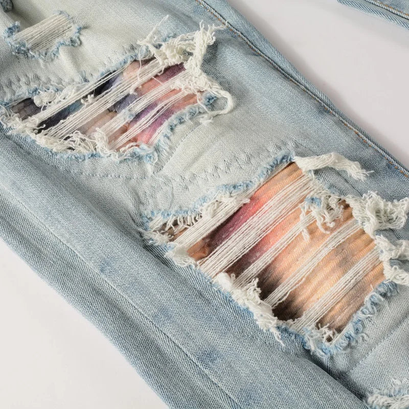 The Lexington Distressed Biker Jeans