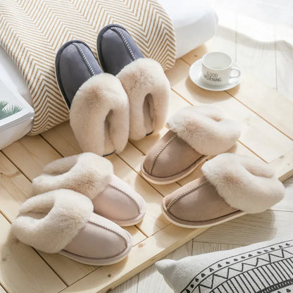 Women's slippers with fur trim – cozy loungewear style