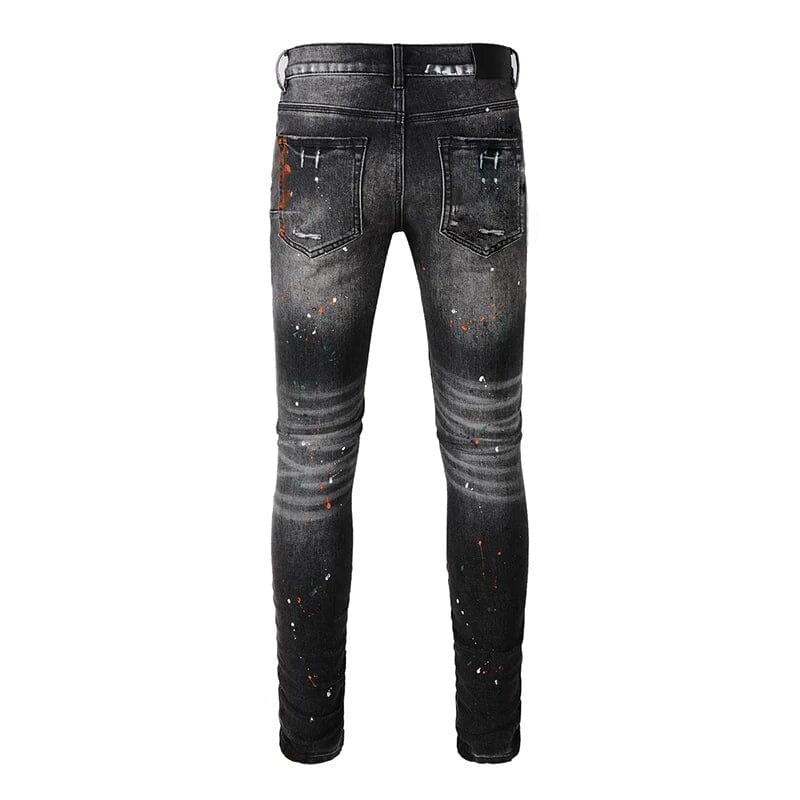 The Outlander Distressed Denim Biker Jeans