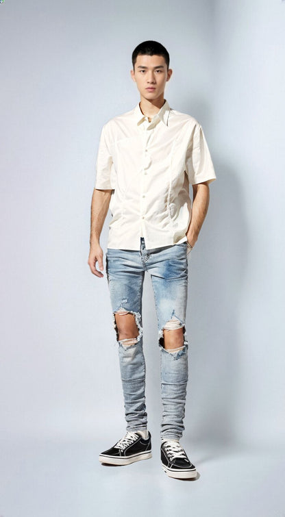 The Bastion Distressed Biker Jeans