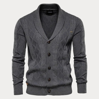 Men’s warm button-up knit cardigan – men