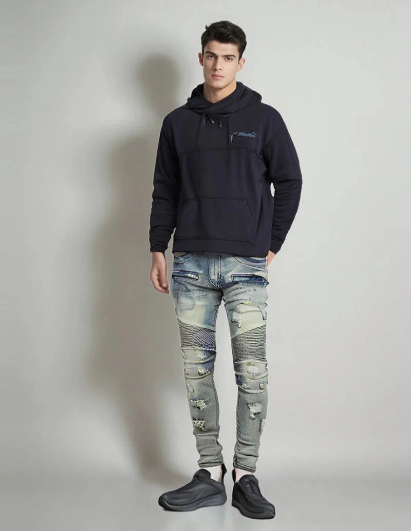 The Ashford Distressed Biker Jeans