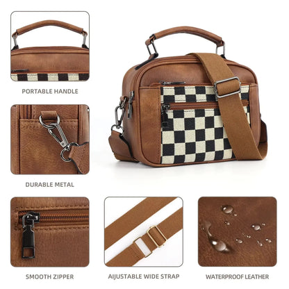 Monaco crossbody bag with check pattern