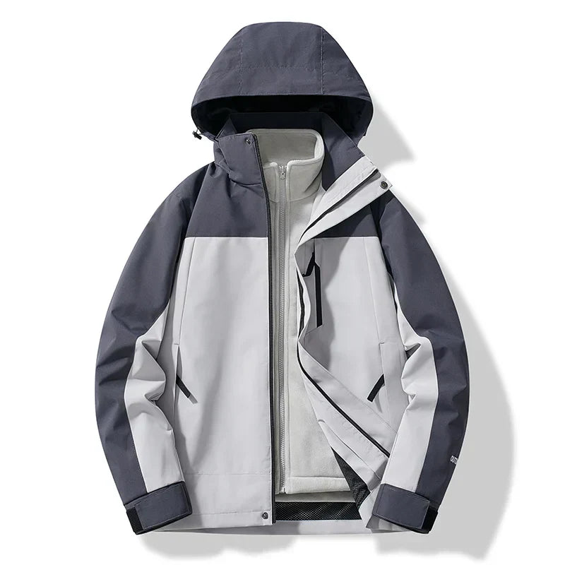 Outdoor ski jacket for men with hood – weatherproof & functional