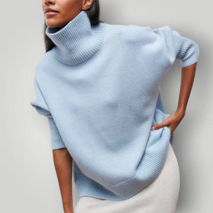 Women's plus-size roll-neck sweater – warm knit for autumn & winter