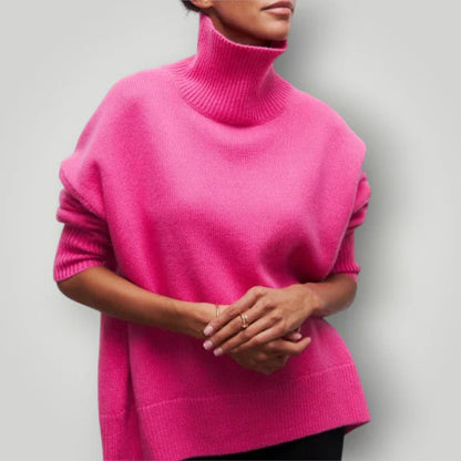 Women's plus-size roll-neck sweater – warm knit for autumn & winter