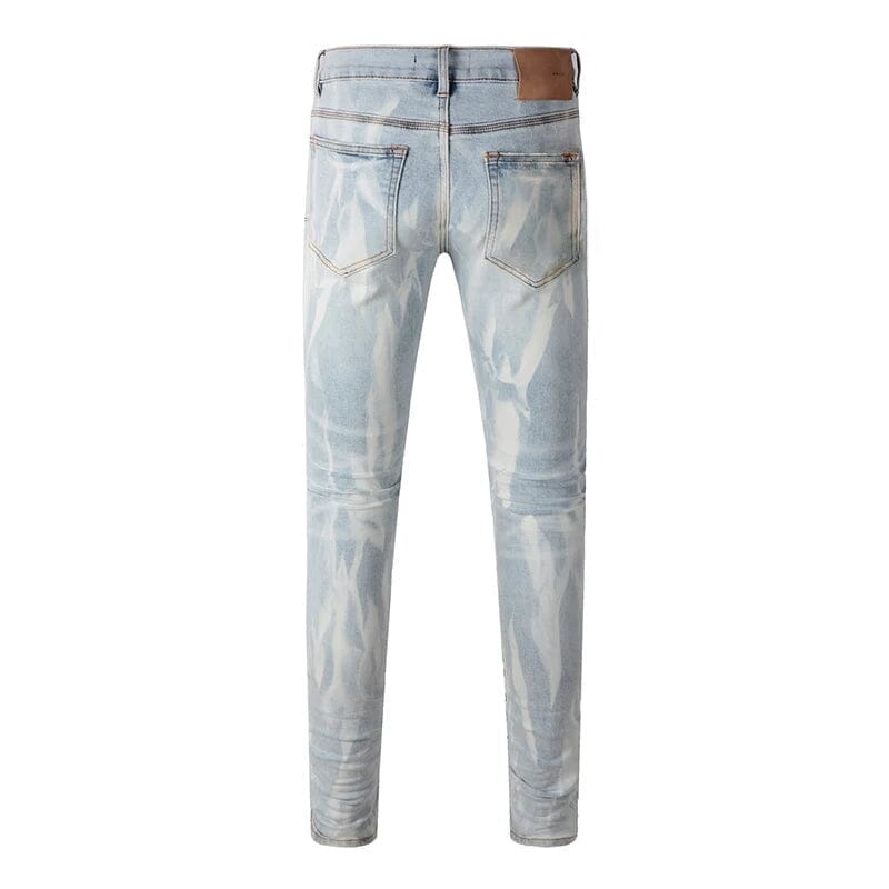 The Lancaster Distressed Denim Biker Jeans