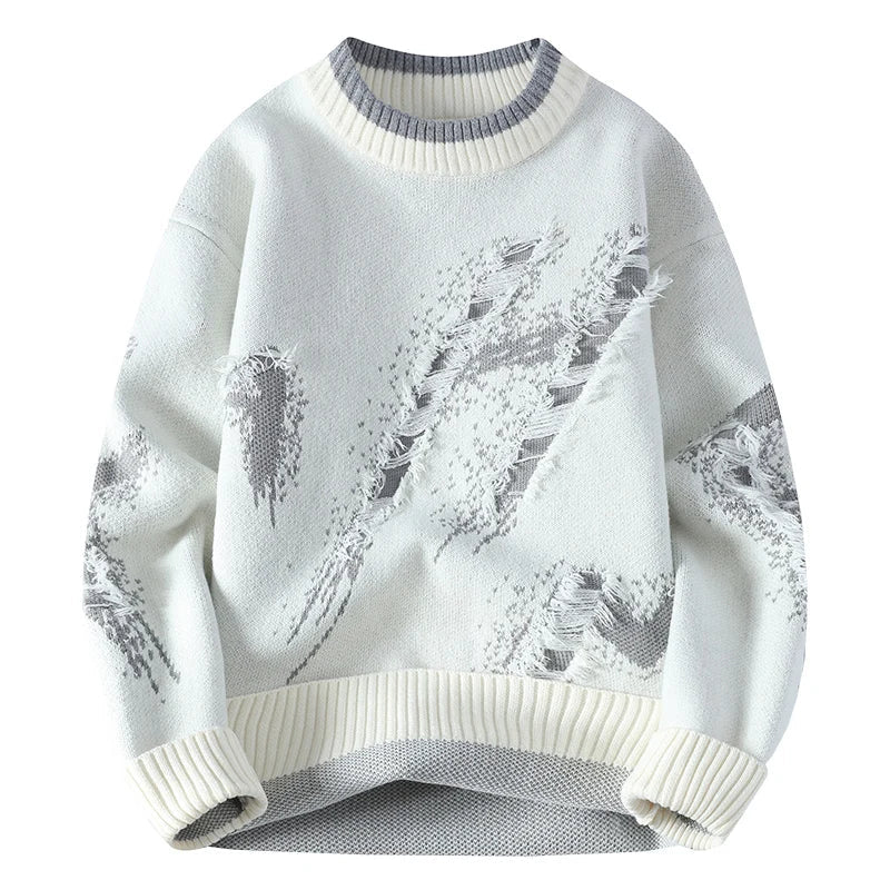 Raphael modern distressed look sweater – men