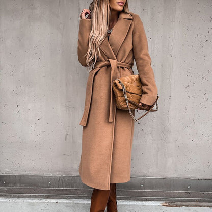 Alena | Elegant Wool Coat with Belt for Women