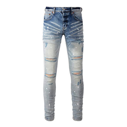 The Magnus Distressed Biker Jeans