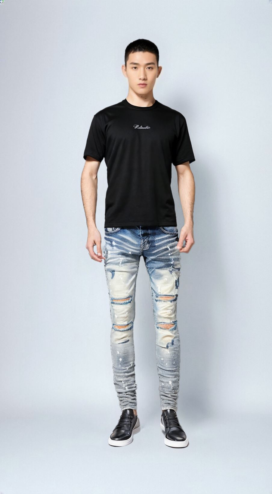 The Magnus Distressed Biker Jeans