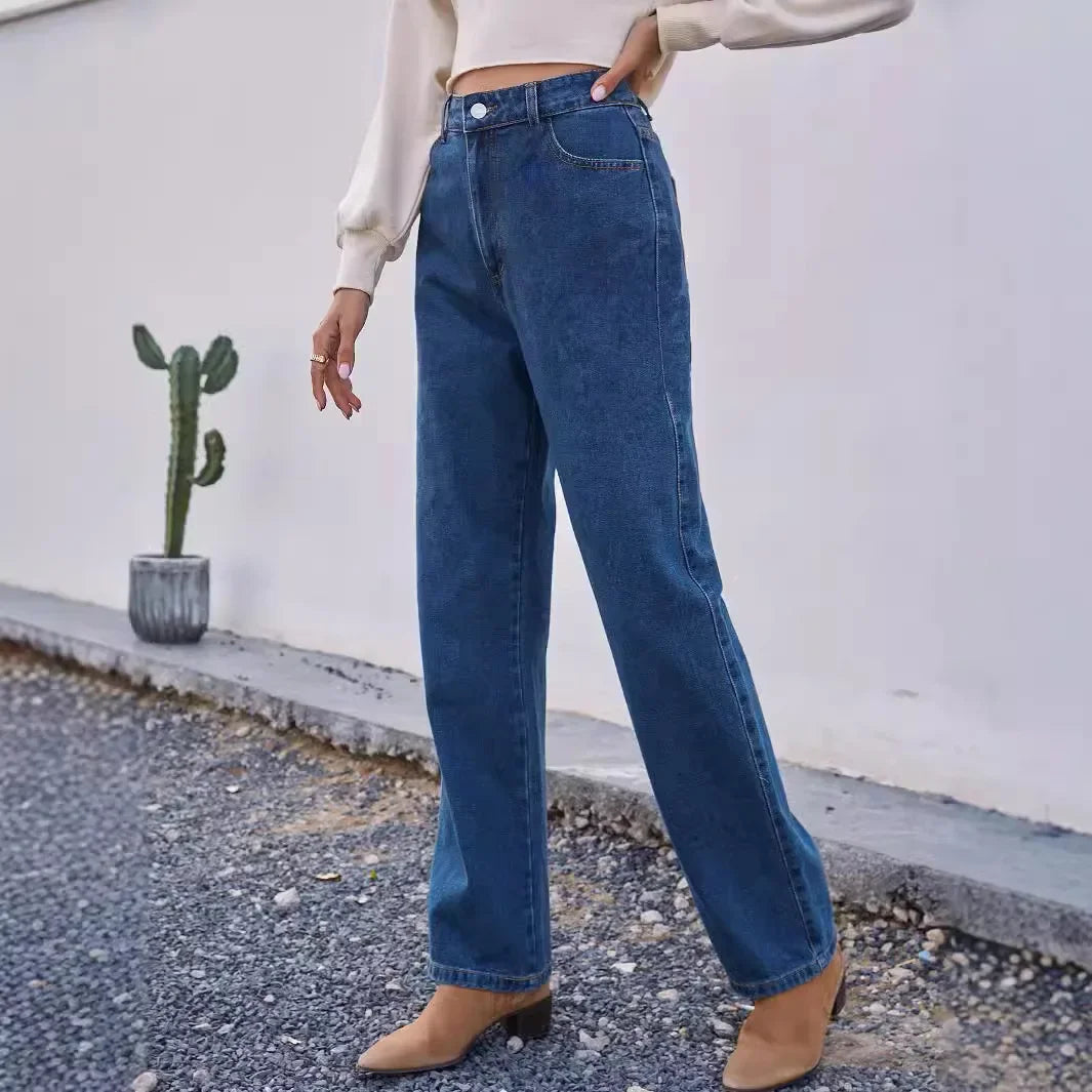 Straight-leg casual jeans – women