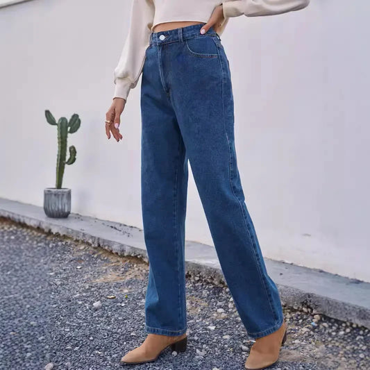 Straight-leg casual jeans – women