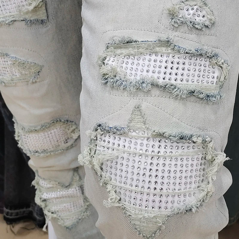 The Prescott Rhinestone Distressed Jeans