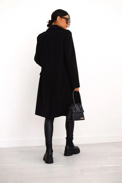 Long double-breasted coat – women