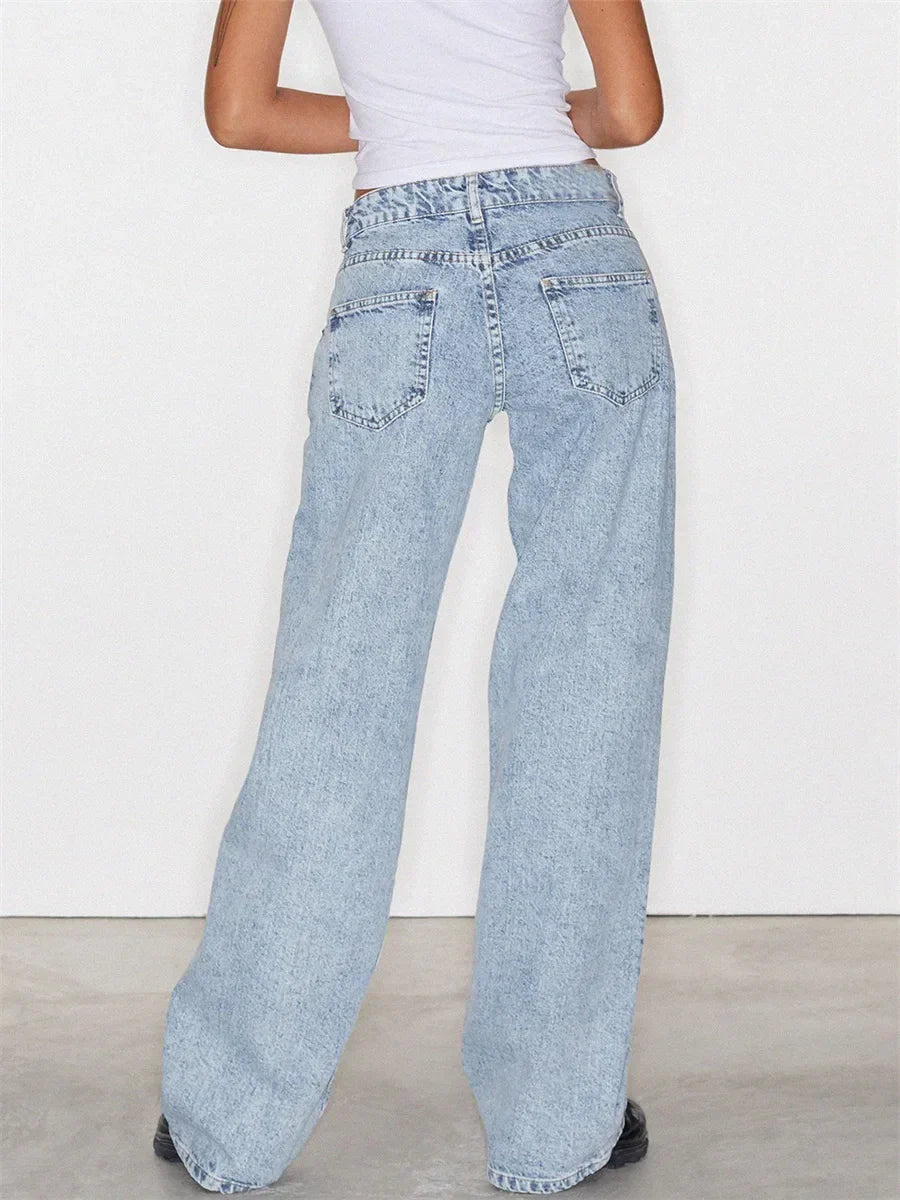Women's wide-leg vintage jeans